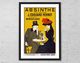 Targa Metallica Vintage French Absinthe Pernot, Cartello Pubblicitario In Ferro 40x30 Cm, Arredamento Retrò Per Bar
