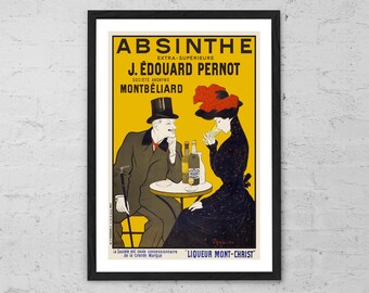 Targa Metallica Vintage French Absinthe Pernot, Cartello Pubblicitario In Ferro 40x30 Cm, Arredamento Retrò Per Bar