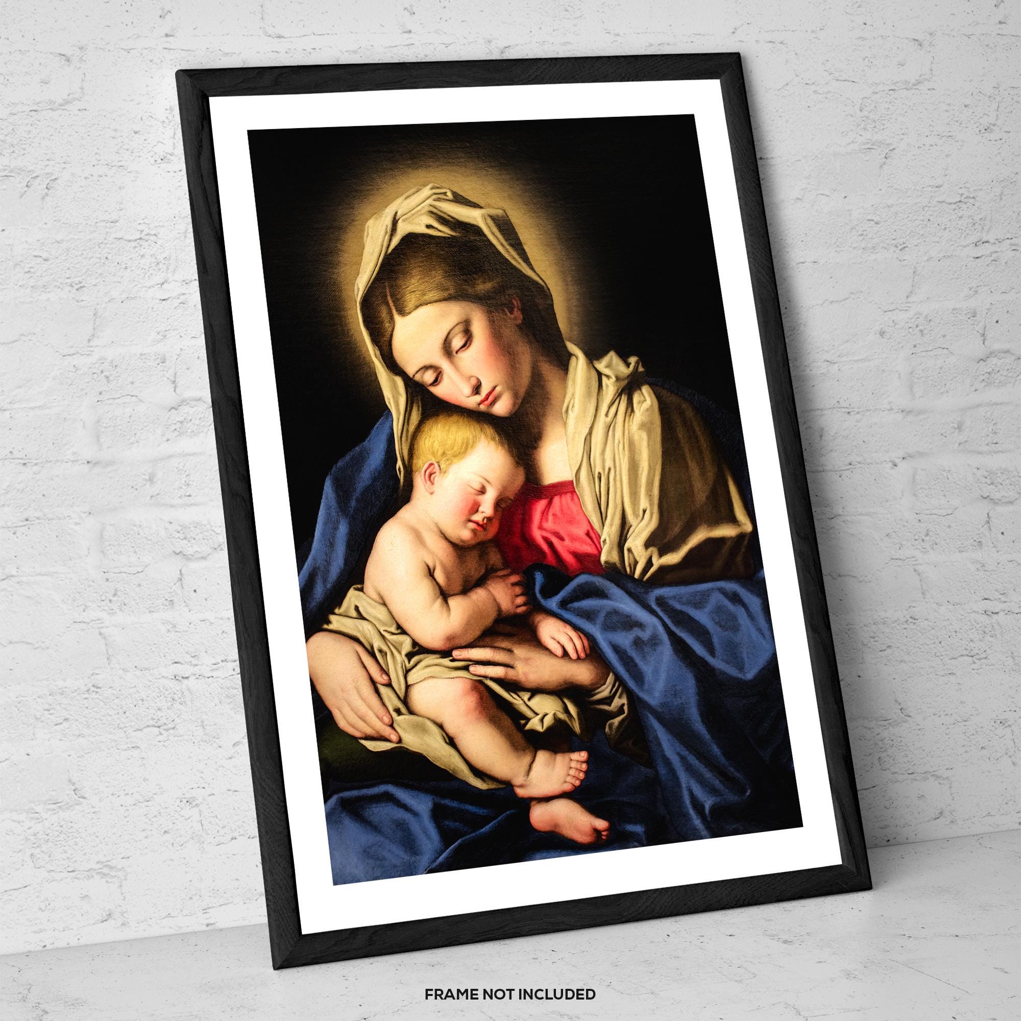 Madonna and Child by Il Sassoferrato – Baroque Religious Art Print