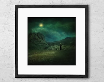 Moonloop - Art Print - Surreal Art - Nature Photography - Night Sky Print - Mystical Art - Fine Art Photography - Surreal Wall Art Gift