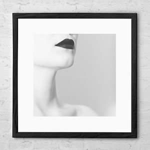 Lèvres Noires - Art Print - Fashion Wall Art - Black Lips Poster - Sensual Art Photo - Black and White - Fashion Print - Fashion Art Decor