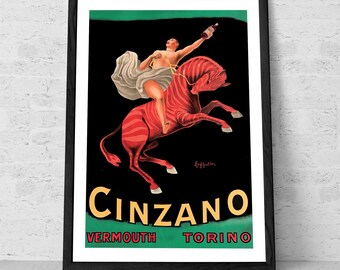 Giuseppe Liverino作 カメオ額装1962年製 A42 Cinzano Vermouth Torino by Leonetto Cappiello - Art Print