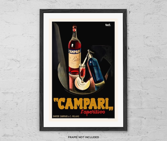 額縁付きポスター画　campari Campari L'aperitif Nizzoli - Art Print - Campari Poster - Vintage