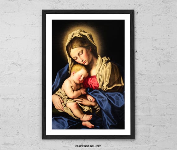 Madonna and Child by Il Sassoferrato – Baroque Religious Art Print