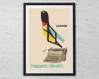 Olivetti Valentine Poster, Typewriter Olivetti, Ettore Sottsass