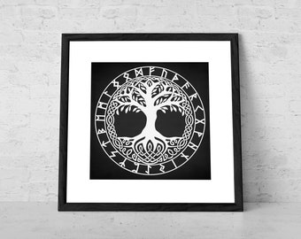 Yggdrasil Viking Challenge Coin – Moneta Norrena Con Albero Della Vita E Rune, In Ottone Antico, 4 Cm