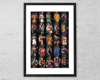 Basketball Legends - Art Print - Basketball Wall Art - Hall of Fame - Sports Poster - Basketball Gift - All Star Basketball - Man Cave Decor