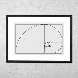 Fibonacci Spiral - Golden Spiral - Fibonacci Sequence - Mathematics Art - Golden Ratio Poster - Math Gift - Fashion Art - Fibonacci Poster