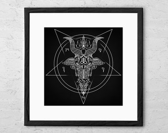 Leviathan Pentagram - Art Print - Satan - Baphomet Sigil Poster - Baphomet Print - Occult Print - Knights Templar - Lucifer Sigil - Wall Art