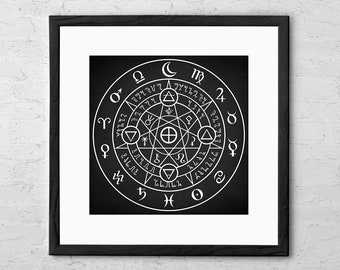 Sigillo alchemico - Stampa artistica - Simboli alchemici - Decorazione occulta - Arte murale - Dono spirituale - Alchimista - Wicca - Stregoneria - Arte alchemica