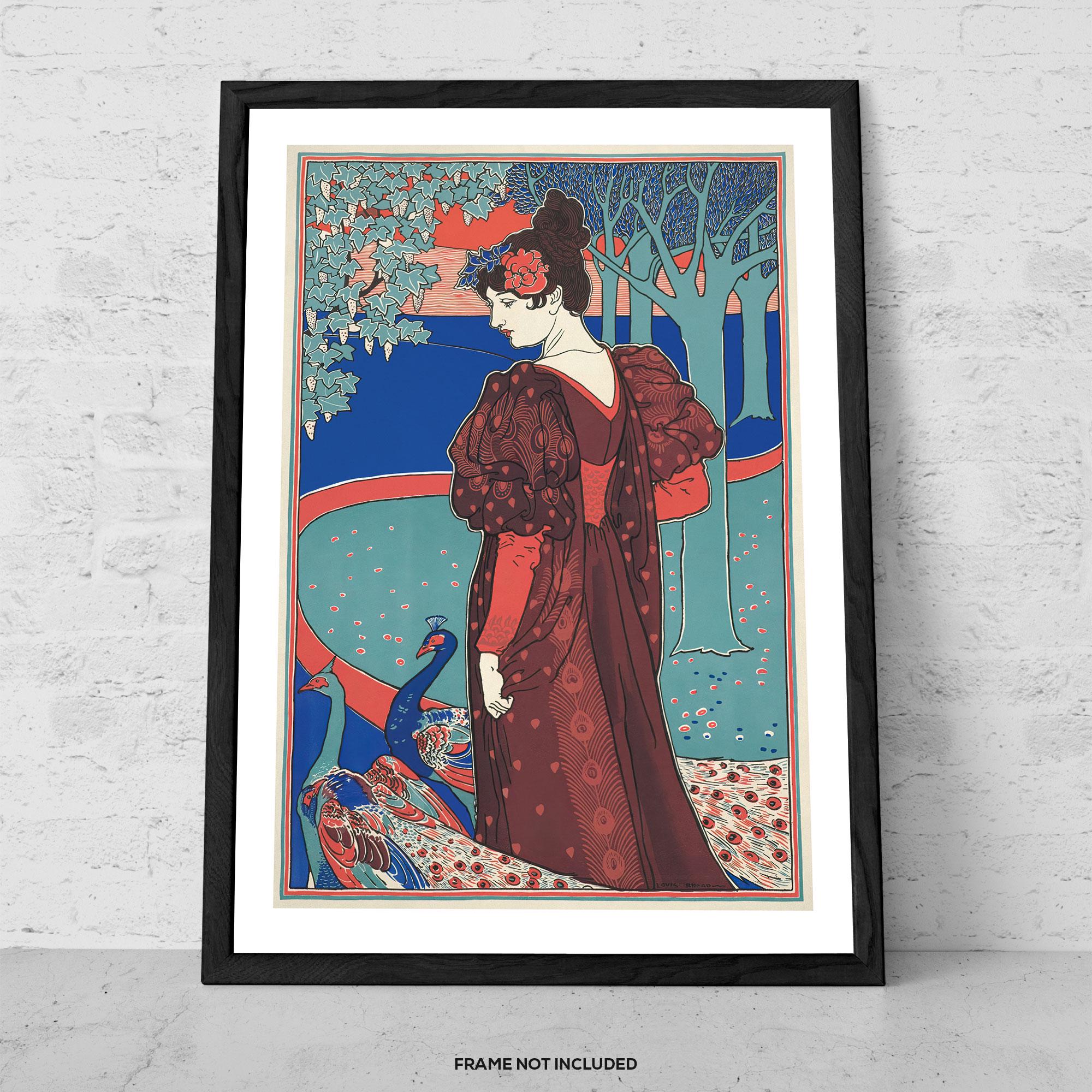 24 Peacocks in art nouveau Images: - Public Domain Media