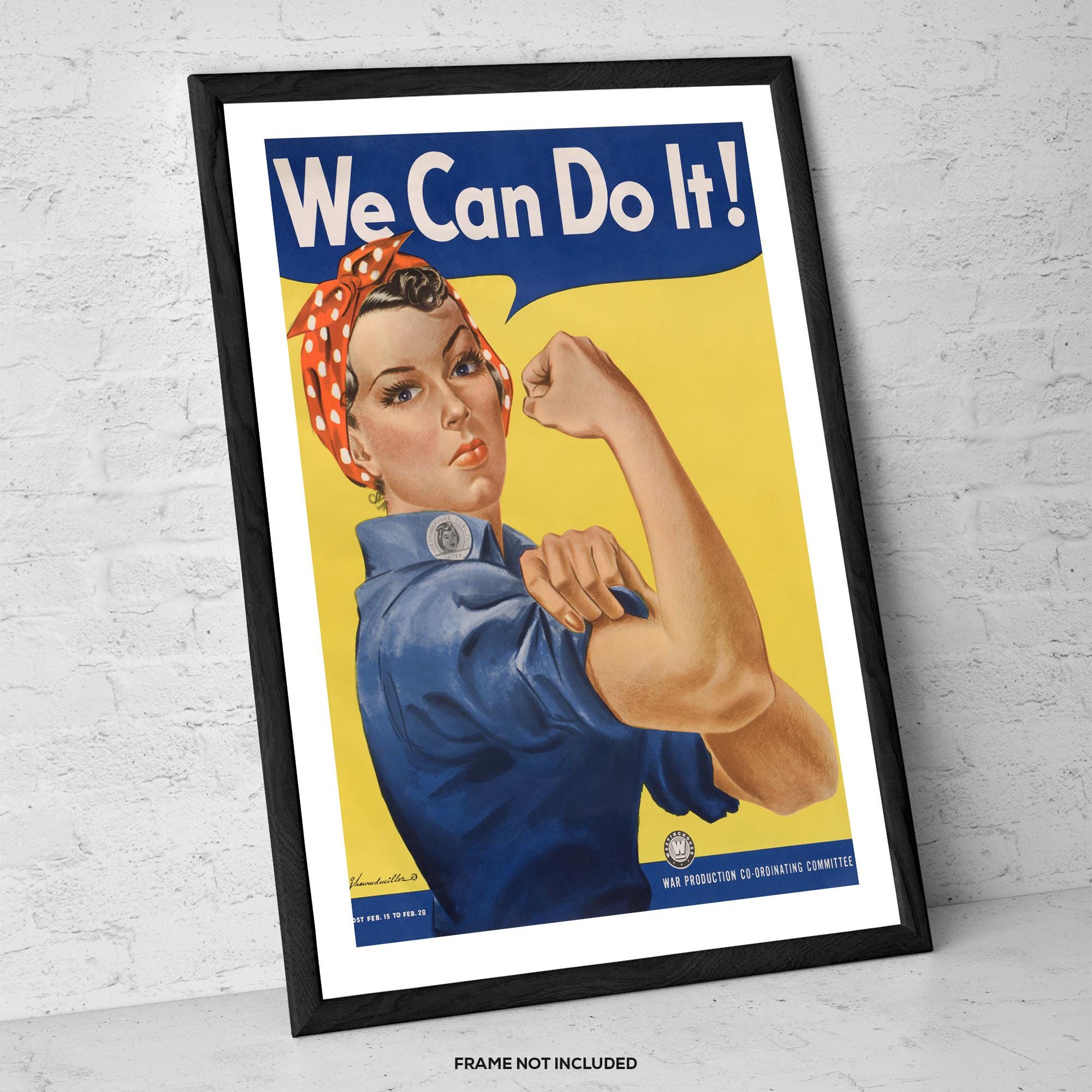 We Can Do It – Vintage Poster – Rosie the Riveter Feminist Wall