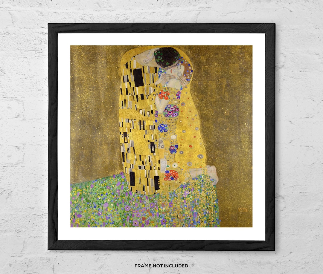 The Kiss by Gustav Klimt – Art Print – Romantic Golden Couple Poster ...