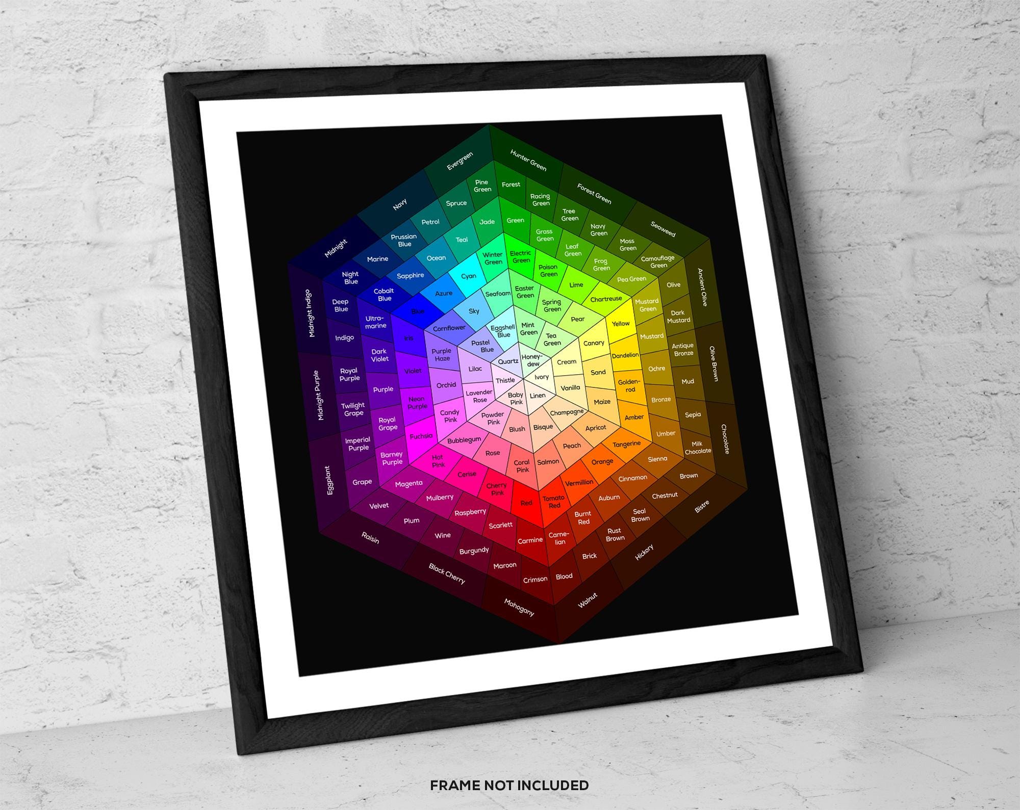 Color Wheel Art Print – Modern Hex Color Chart Poster for Artists ...