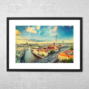 Berlin Skyline Painting - Art Print - Germany Berlin Poster - Berlin Print - Germany Art - City Poster - Berlin Wall Art - German Gift