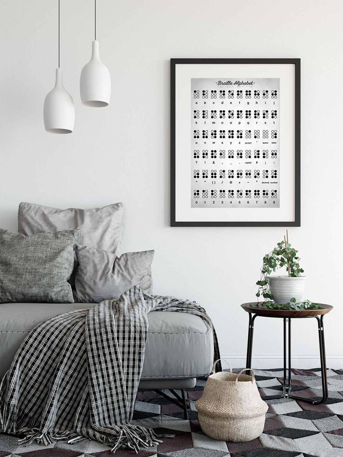Braille Alphabet - Art Print - Wall Art Poster - English Braille ...