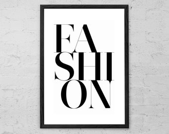 Modetypografie - kunstafdruk - modekunst aan de muur - modeposter - modeprint - modekunst - Scandinavische poster - modehuisdecoratie