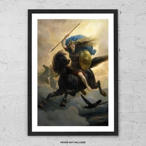 The Valkyrie by Peter Nicolai Arbo – Norse Mythology Wall Art Print, Fantasy Warrior Poster, Viking Decor, Shieldmaiden Artwork