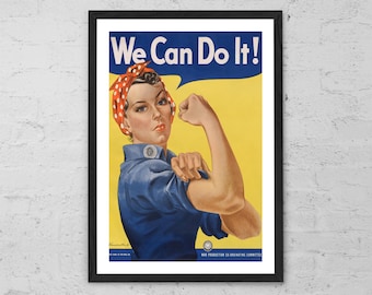 We Can Do It – Vintage Poster – Rosie the Riveter Feminist Wall