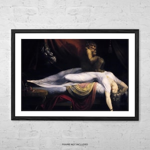 The Nightmare by Henry Fuseli – Gothic Art Print, Romantic Horror Painting, Dark Academia Decor, Surreal Macabre Wall Art