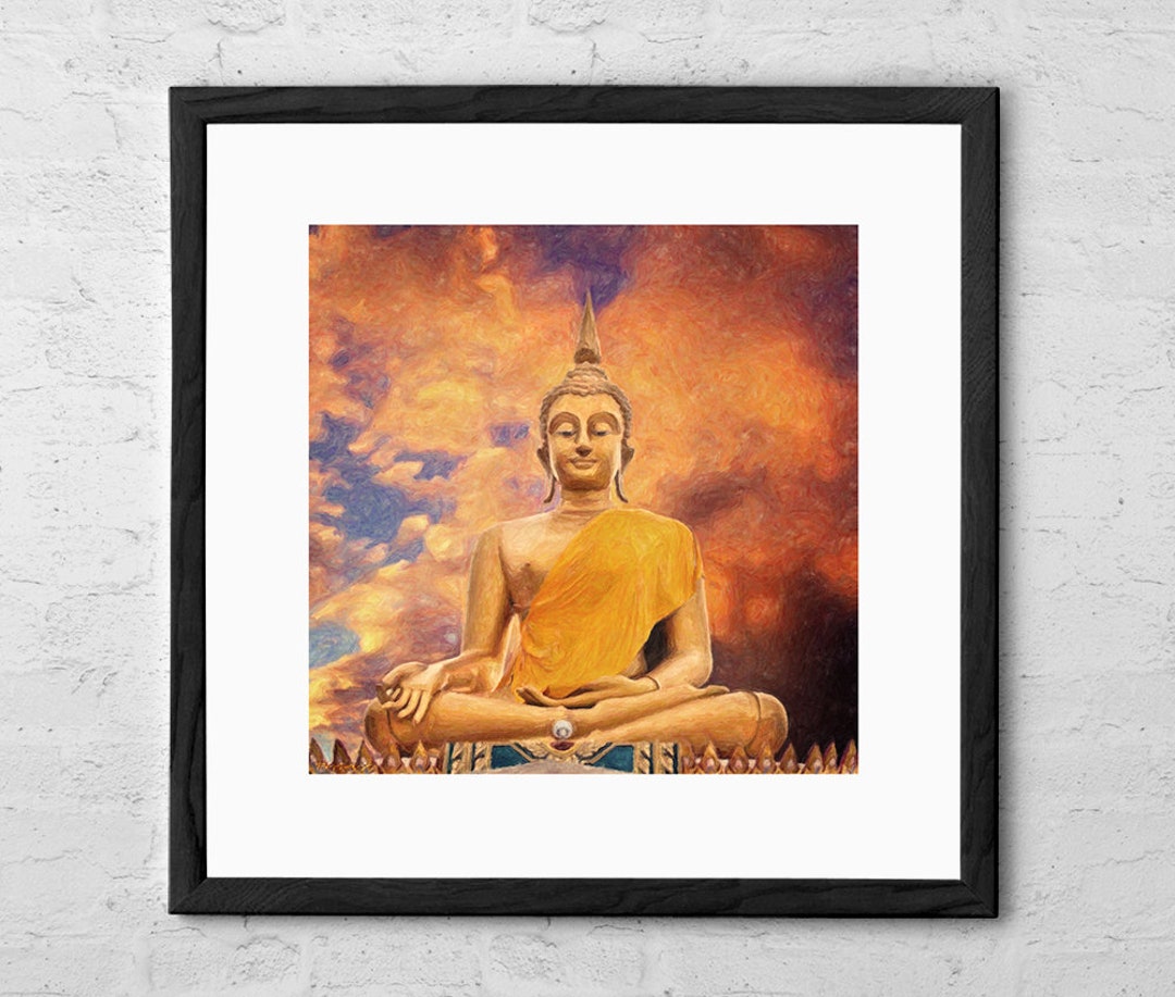 Buddha Painting Art Print Boho Decor Boho Wall Art Print Yoga Gift for ...