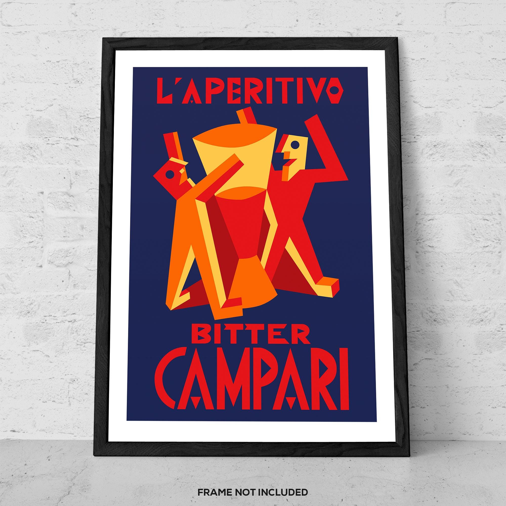 Poster Manifesto Locandina Pubblicità Aperitivo Stampa Vintage Campari Spritz
