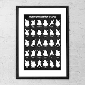 Guitar Body Shapes - Art Print - Music Poster - Guitarist Gift - Rock Music Wall Art - Rock and Roll Poster - Musician Gifts - Instruments