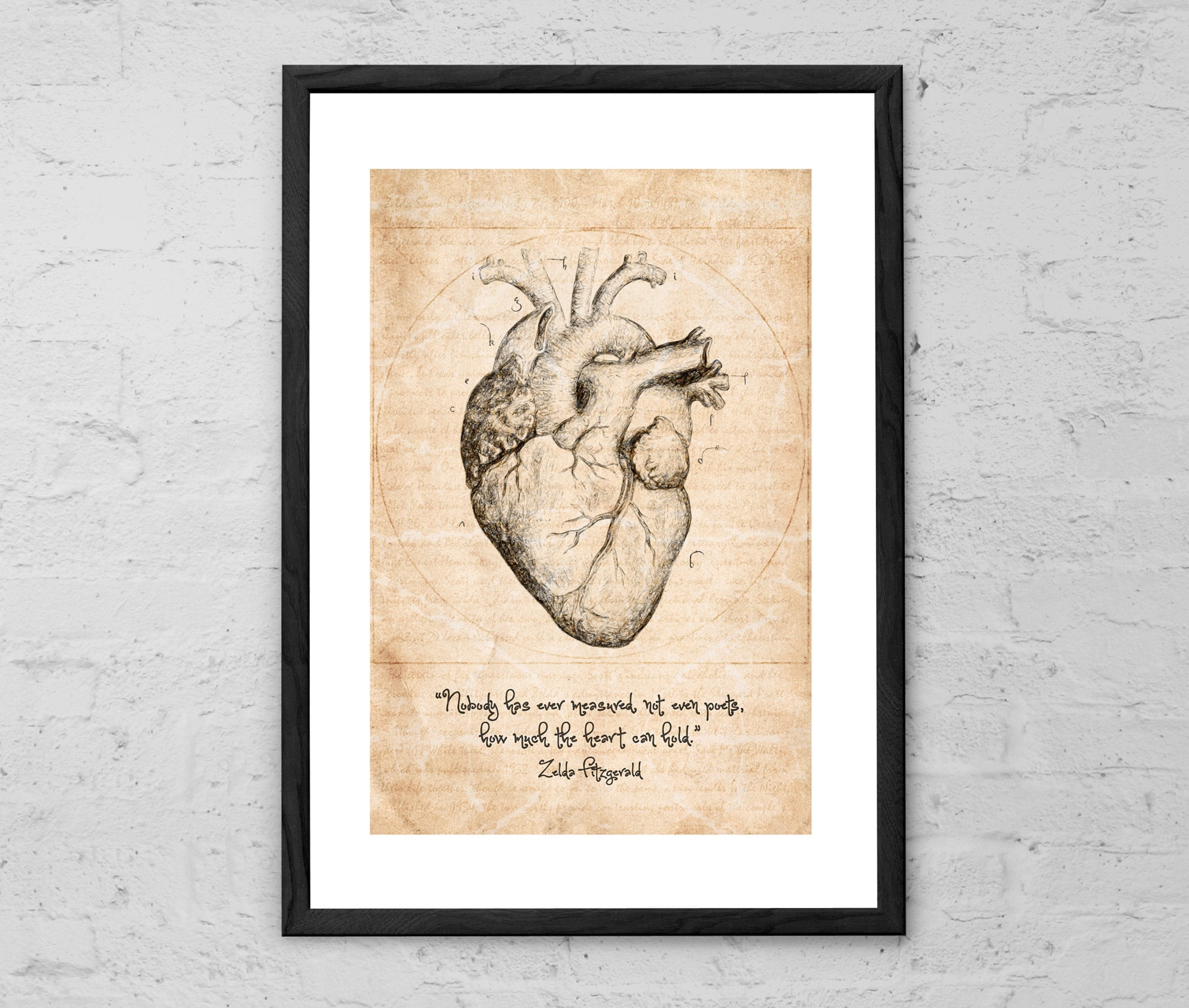 Heart Quote by Zelda Fitzgerald - Love Quote Print - Literary