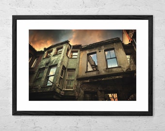 A Day in Balat - Fine Art Photography - Art Print - Abandoned Building Poster - Urban Photography - Urban Decay Print - Home Wall Art Decor