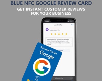 Blue NFC Google Review Card: Customer Feedback
