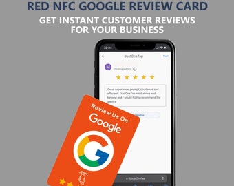 Red NFC Google Review Card: Customer Feedback for Business Growth