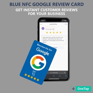 NFC Google Business Review Card - Collect More Google Reviews - Customer Feedback - Business Growth - Colour Blue