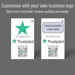 Contactless Social Media Card for Trustpilot  - NFC card with QR code support - Collect Trustpilot Reviews