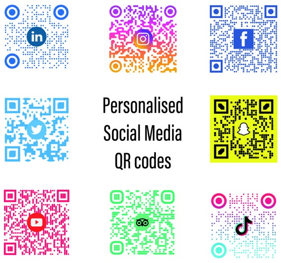 Personalised QR Code for Social Media Sites Drive | Etsy