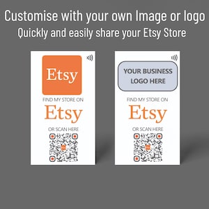Contactloze kaart voor je Etsy Store - NFC-kaart met QR-codeondersteuning - stuur klanten rechtstreeks naar je winkel
