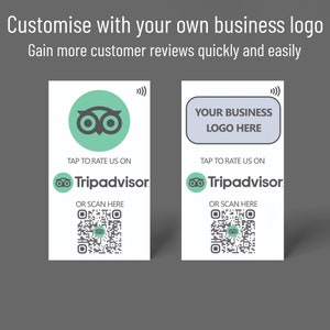 トリップアドバイザー向け非接触型ソーシャル メディア カード - QR コード対応の NFC カード - トリップアドバイザーの口コミを収集