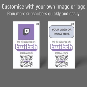 Scheda Social Media Contactless per Twitch - Scheda NFC con codice QR - Ottieni follower sui tuoi canali