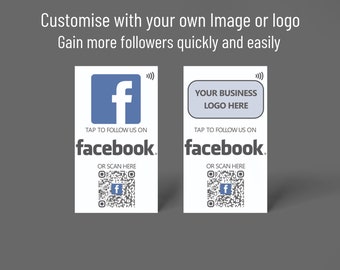 Contactless Social Media Card for Facebook - NFC card with QR code support - Share your profile