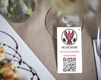 NFC & Custom QR code menu card - Allow customers to access your menu directly using their mobile device - pack of 10
