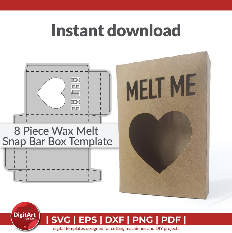 8 Piece Wax Melt Snap Bar Box Svg Soy Wax Melt Snap Bar Box Etsy