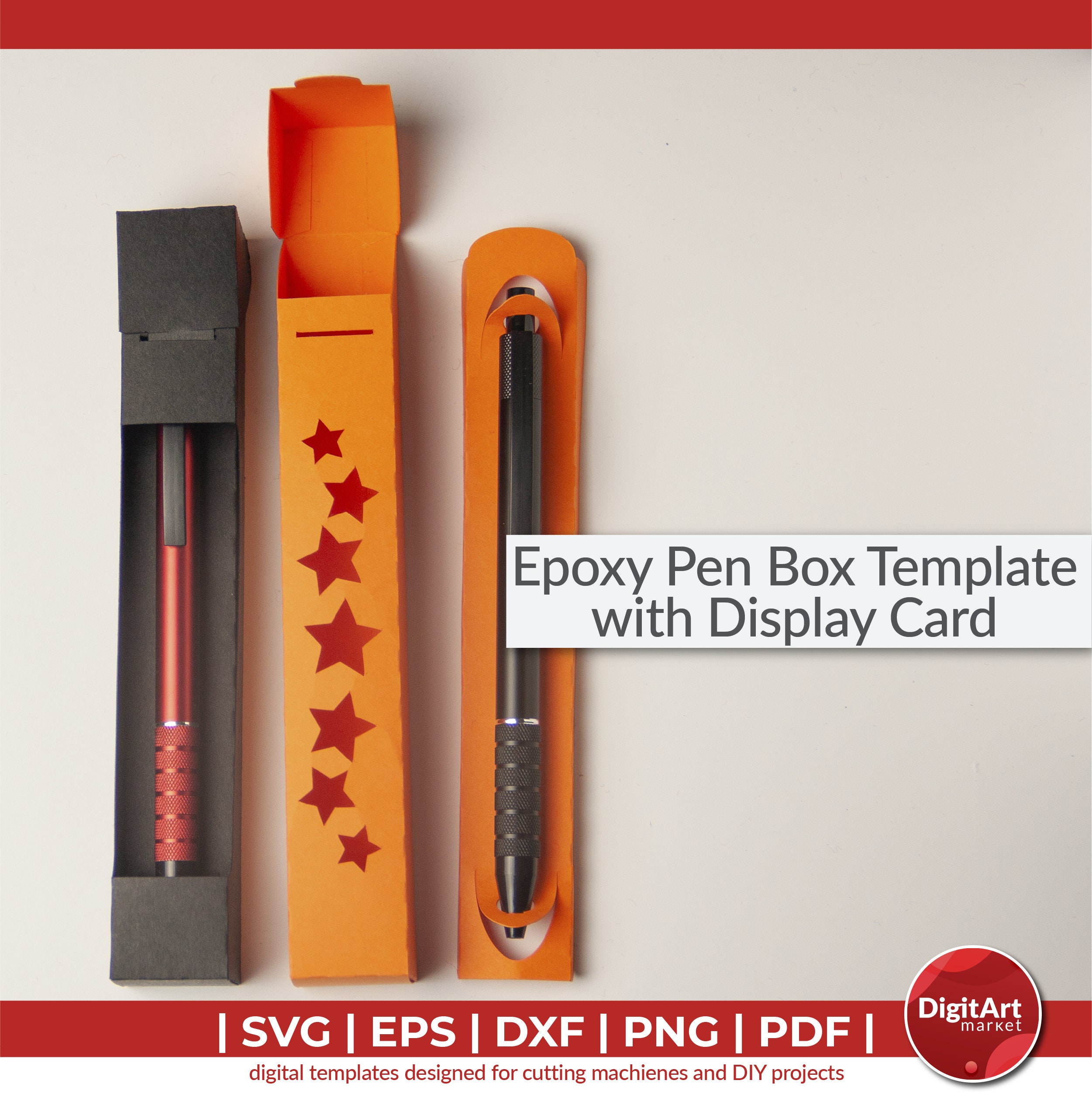 Pen Box SVG Template New Model Epoxy Pen Holder Template Pen Etsy