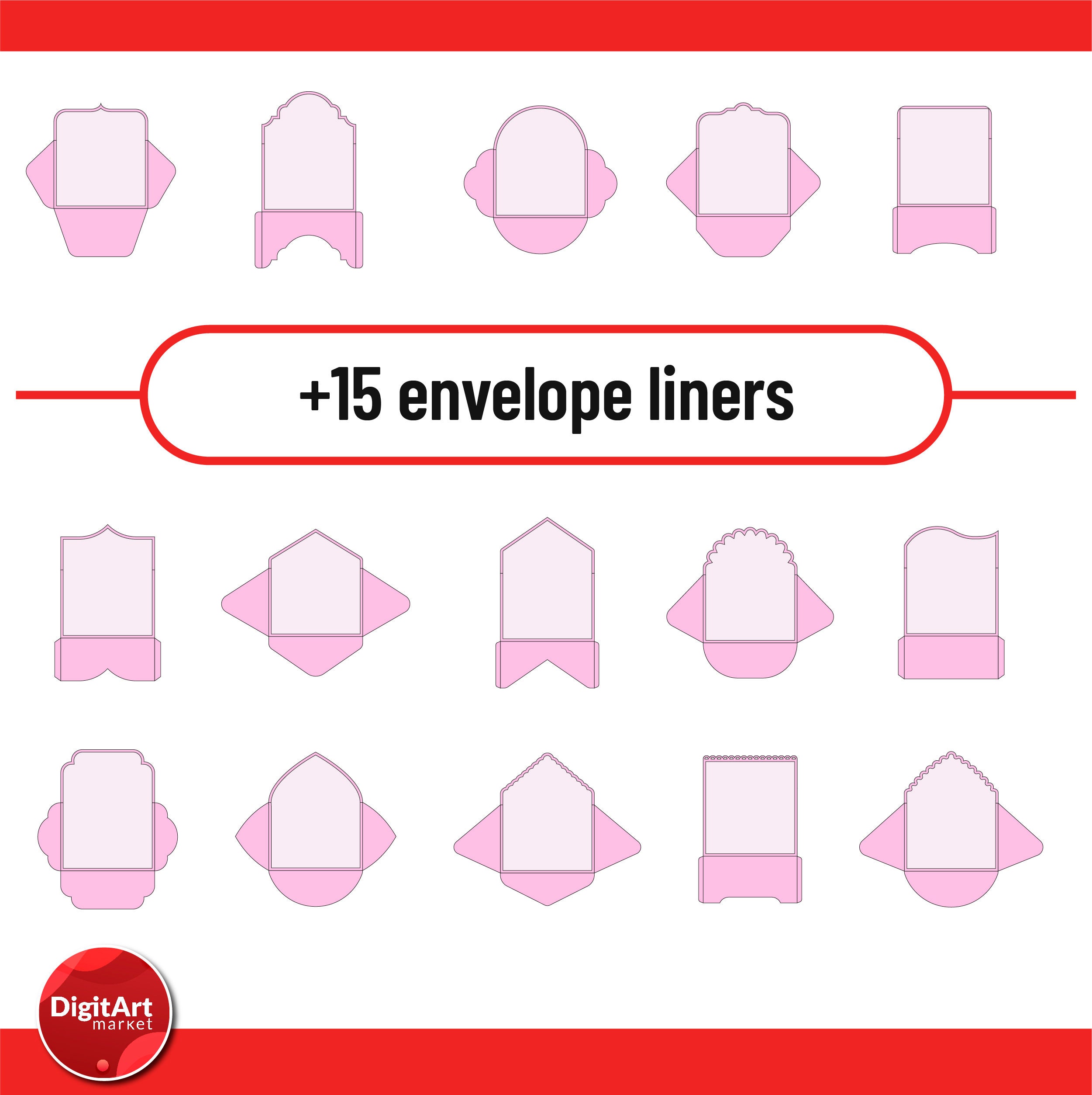 set of 15 a7 envelope templates 525 x 725 for 5x7 etsy