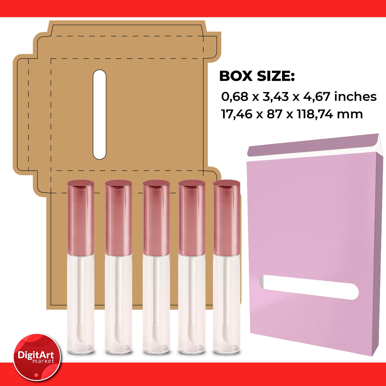 Lip Gloss Box Set Svg Lip Gloss Packaging Lip Gloss Box Etsy