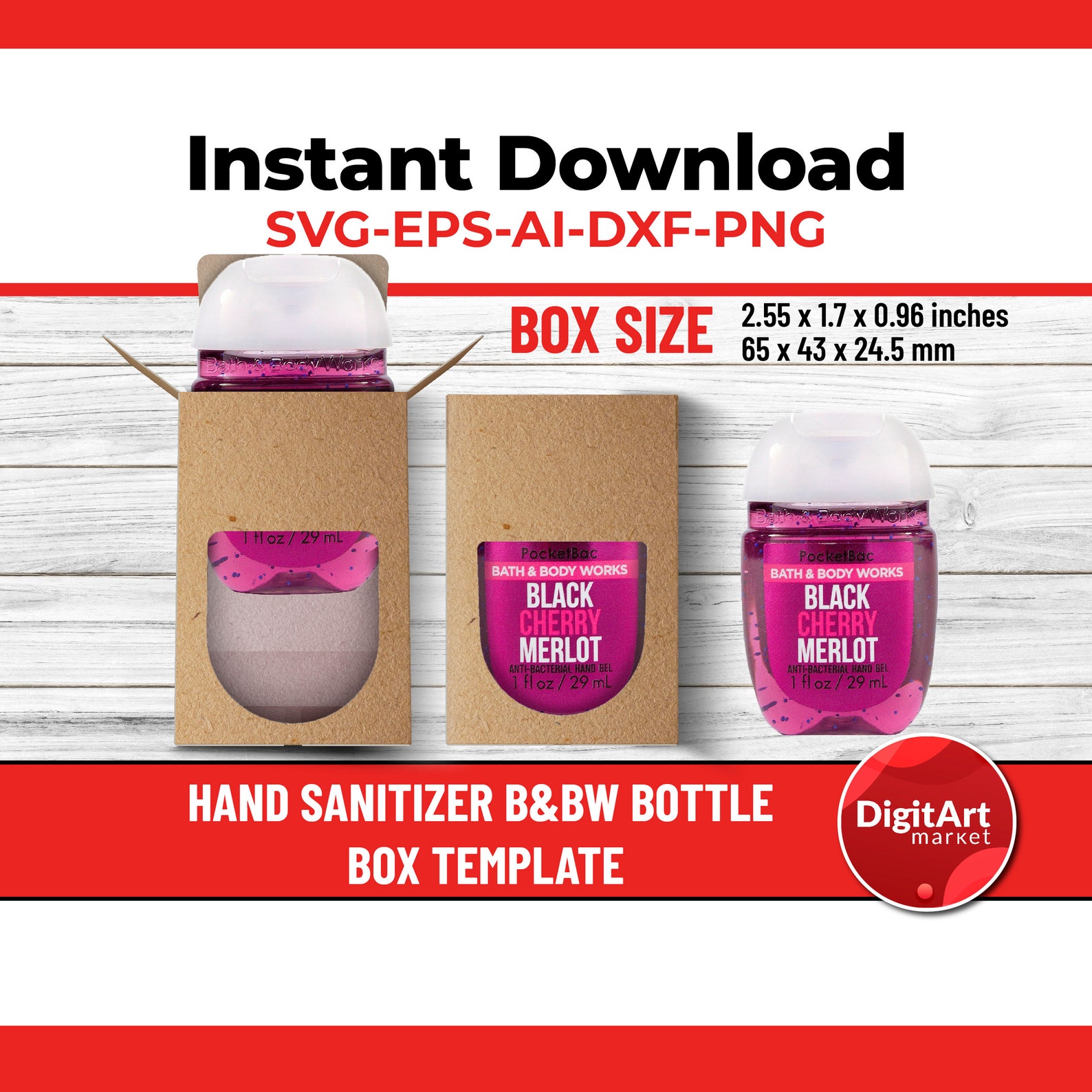 Hand Sanitizer Box Template SVG Pocketbac Sanitizer Package | Etsy