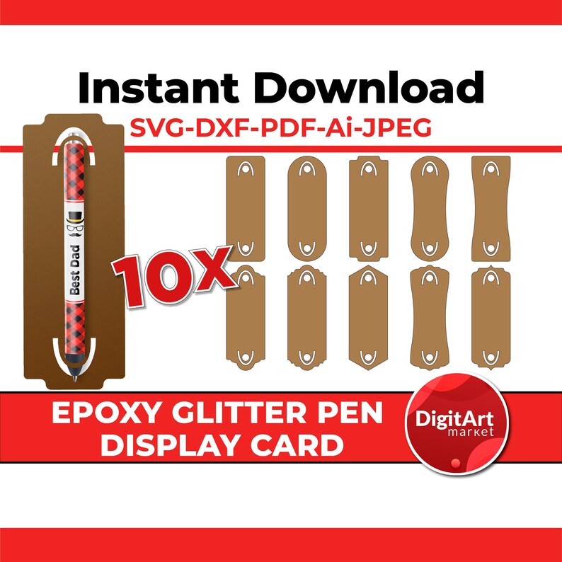 Epoxy Pen Care Card Pen Display Card Svg Pen Holder Glitter Etsy Ireland