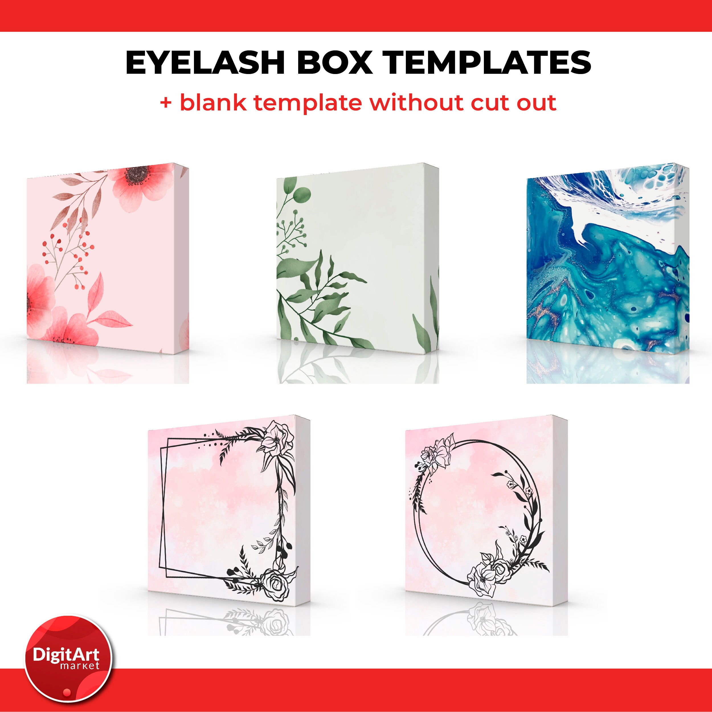 Download Eye Lash Window Box SVG Template Lash Box Eyelash Tray Box ...
