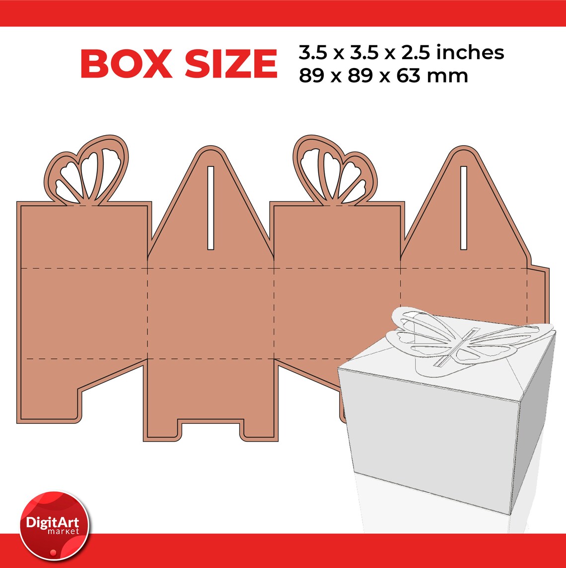 Download Butterfly box template set SVG butterfly gift box ...