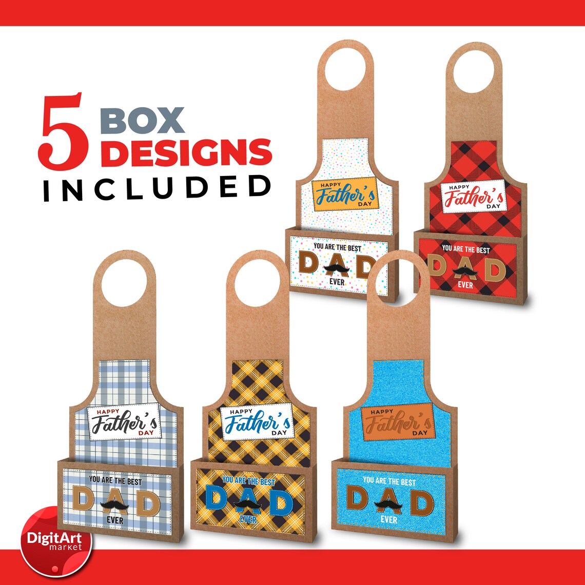Download Father's Day Bottle Hanging Gift Box template SVG Fathers ...
