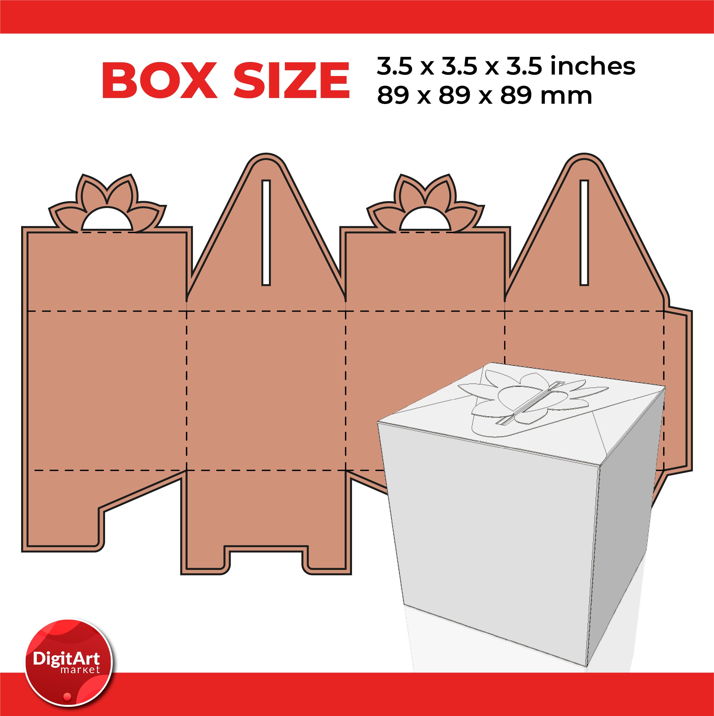 Flower box template set SVG flower gift box beautiful gift Etsy España