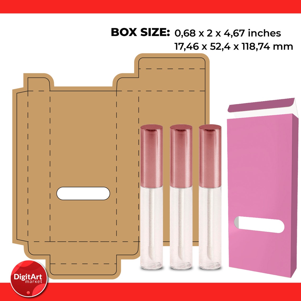 Lip Gloss Box Set Svg Lip Gloss Packaging Lip Gloss Box Etsy